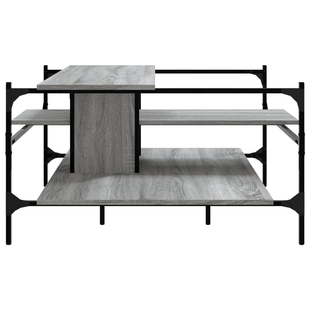 Table basse sonoma gris 100x100x48,5 cm bois d'ingénierie - XIOS