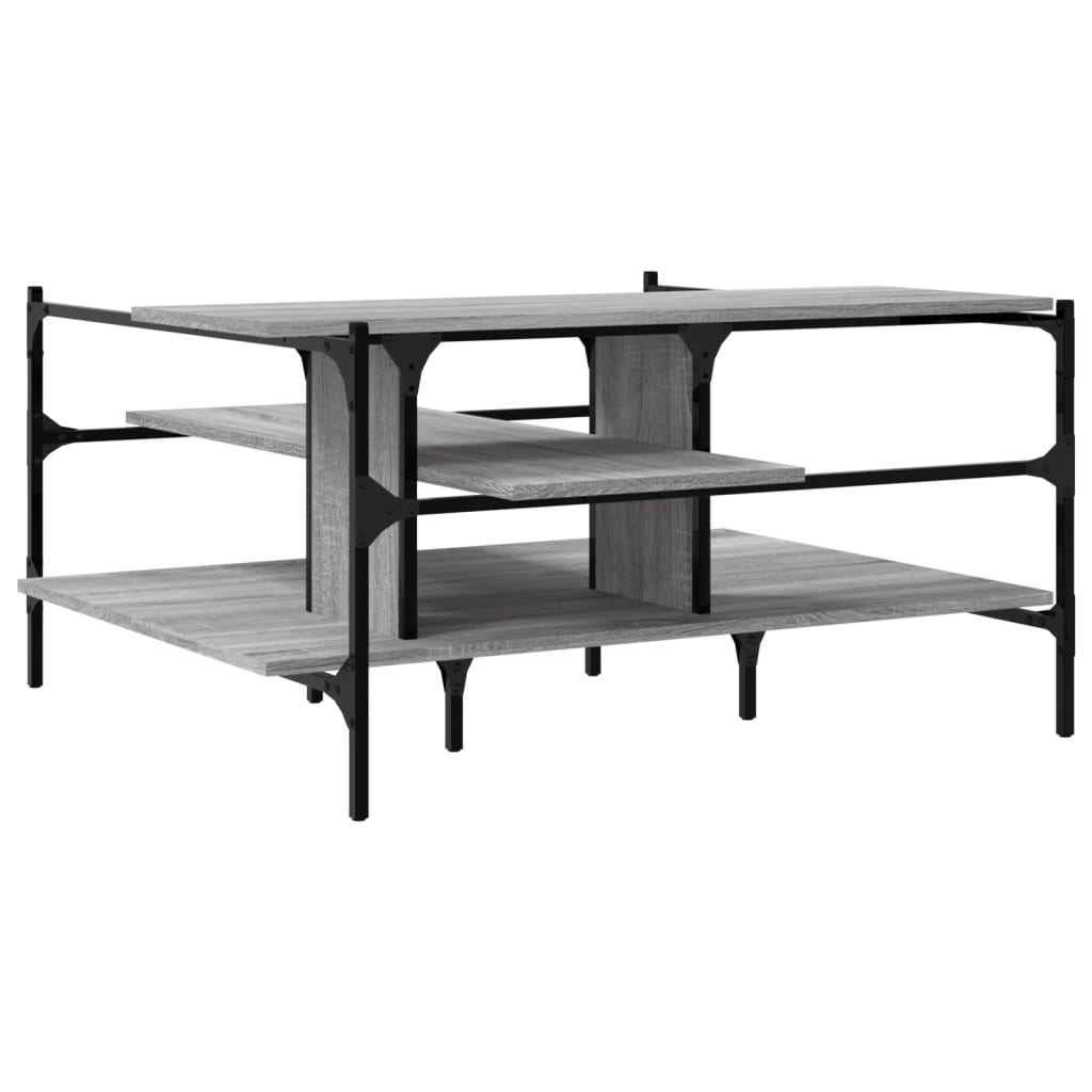 Table basse sonoma gris 100x100x48,5 cm bois d'ingénierie - XIOS
