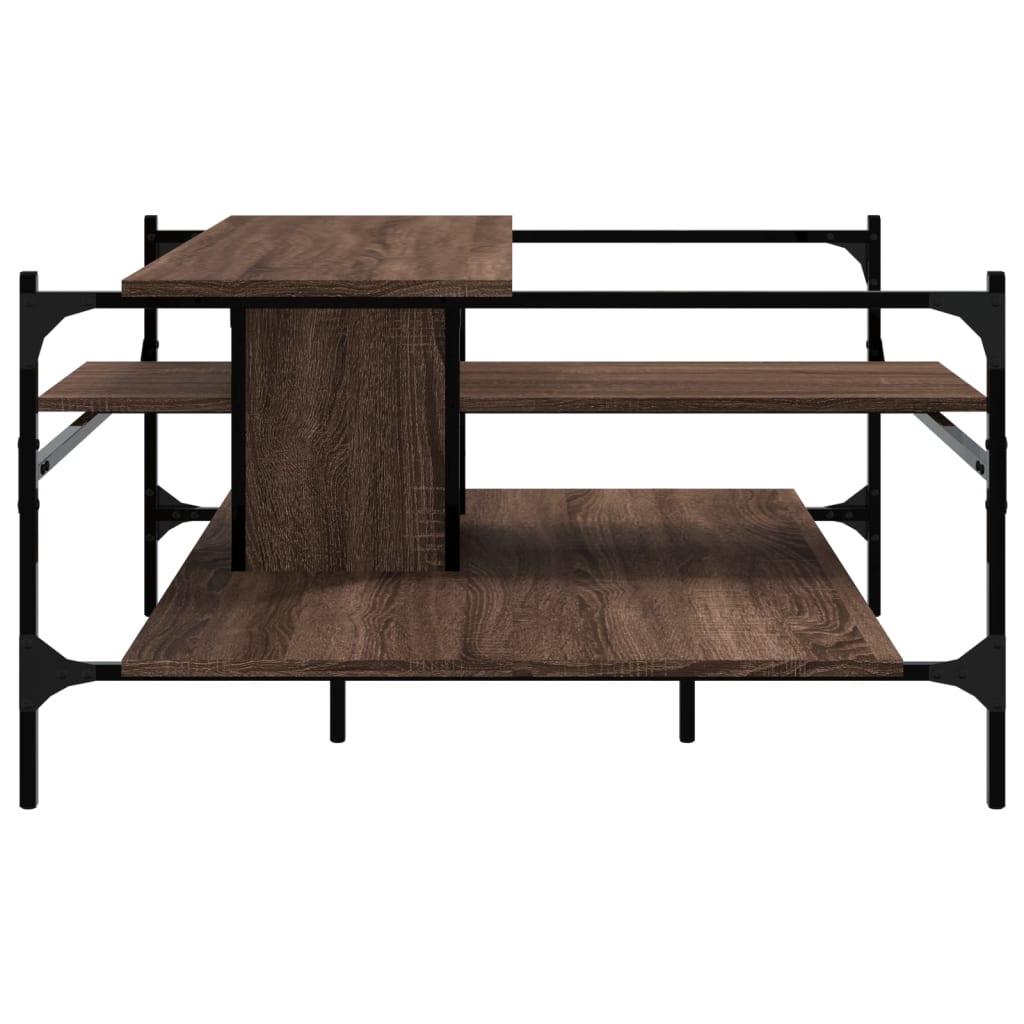 Table basse chêne marron 100x100x48,5 cm bois d'ingénierie - XIOS