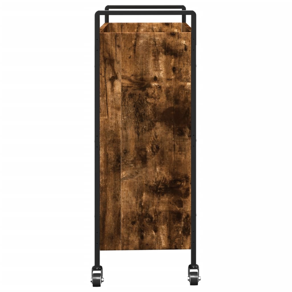 Chariot de cuisine chêne fumé 70x30x82 cm bois d'ingénierie