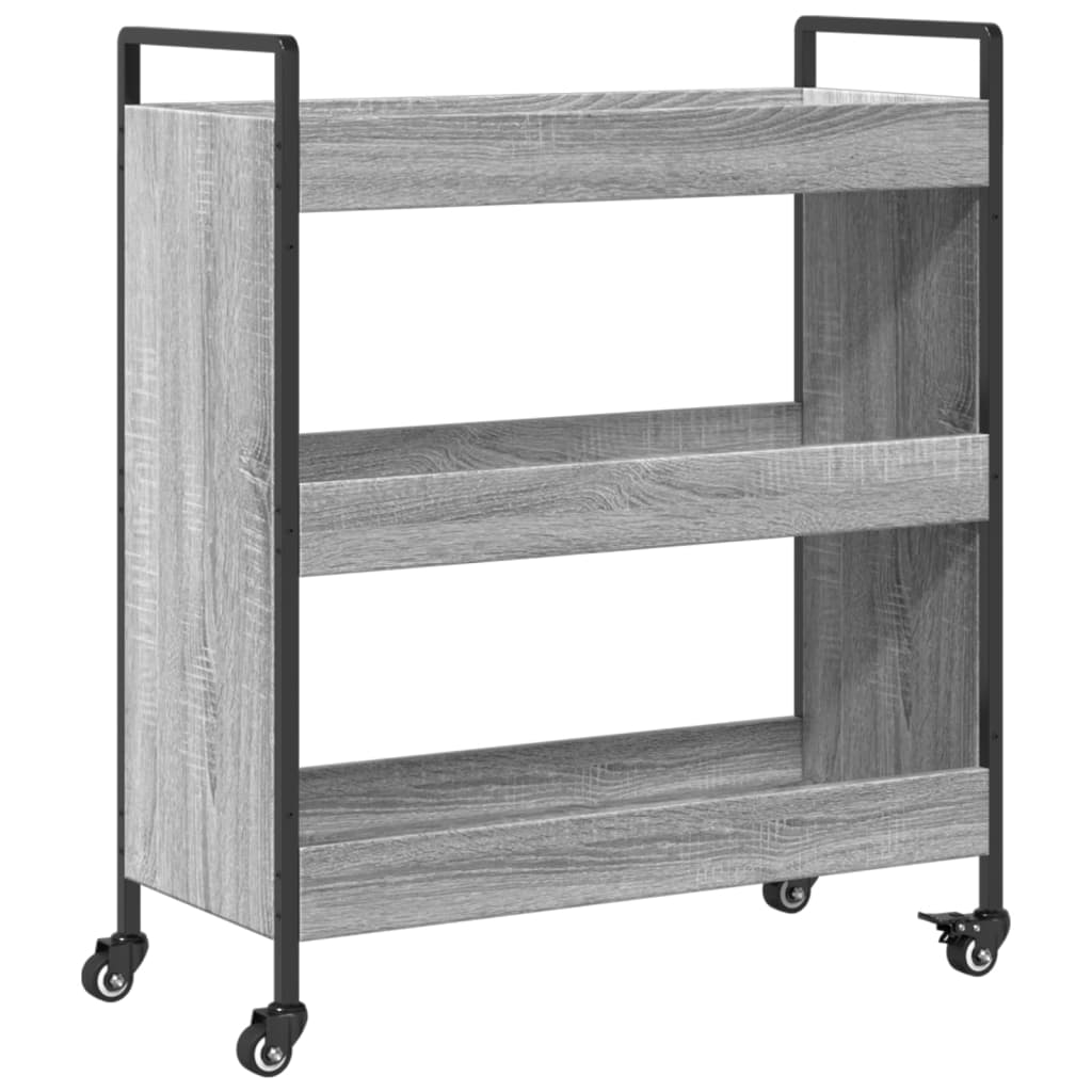 Chariot de cuisine sonoma gris 70x30x82 cm bois d'ingénierie