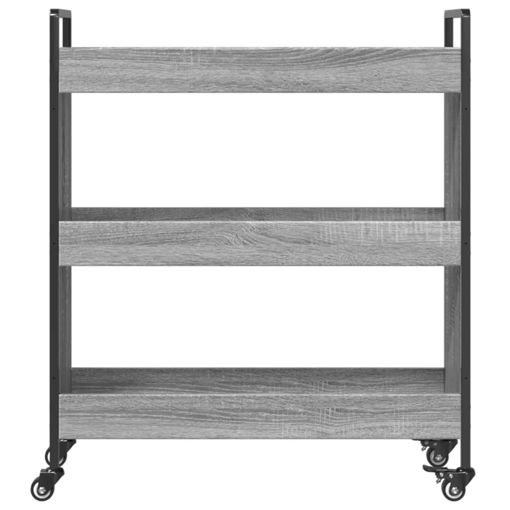 Chariot de cuisine sonoma gris 70x30x82 cm bois d'ingénierie