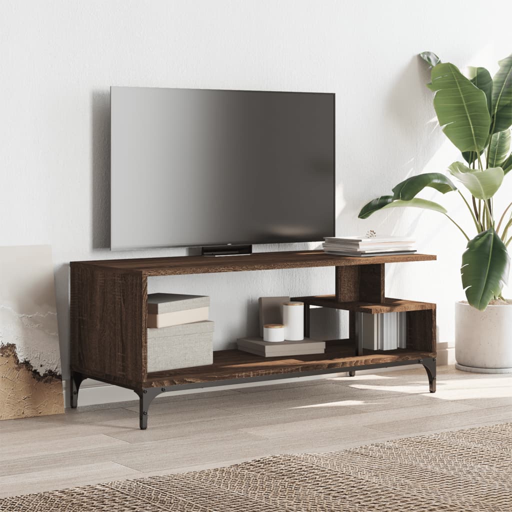 Meuble TV bois d'ingénierie et acier enduit de poudre - XIOS