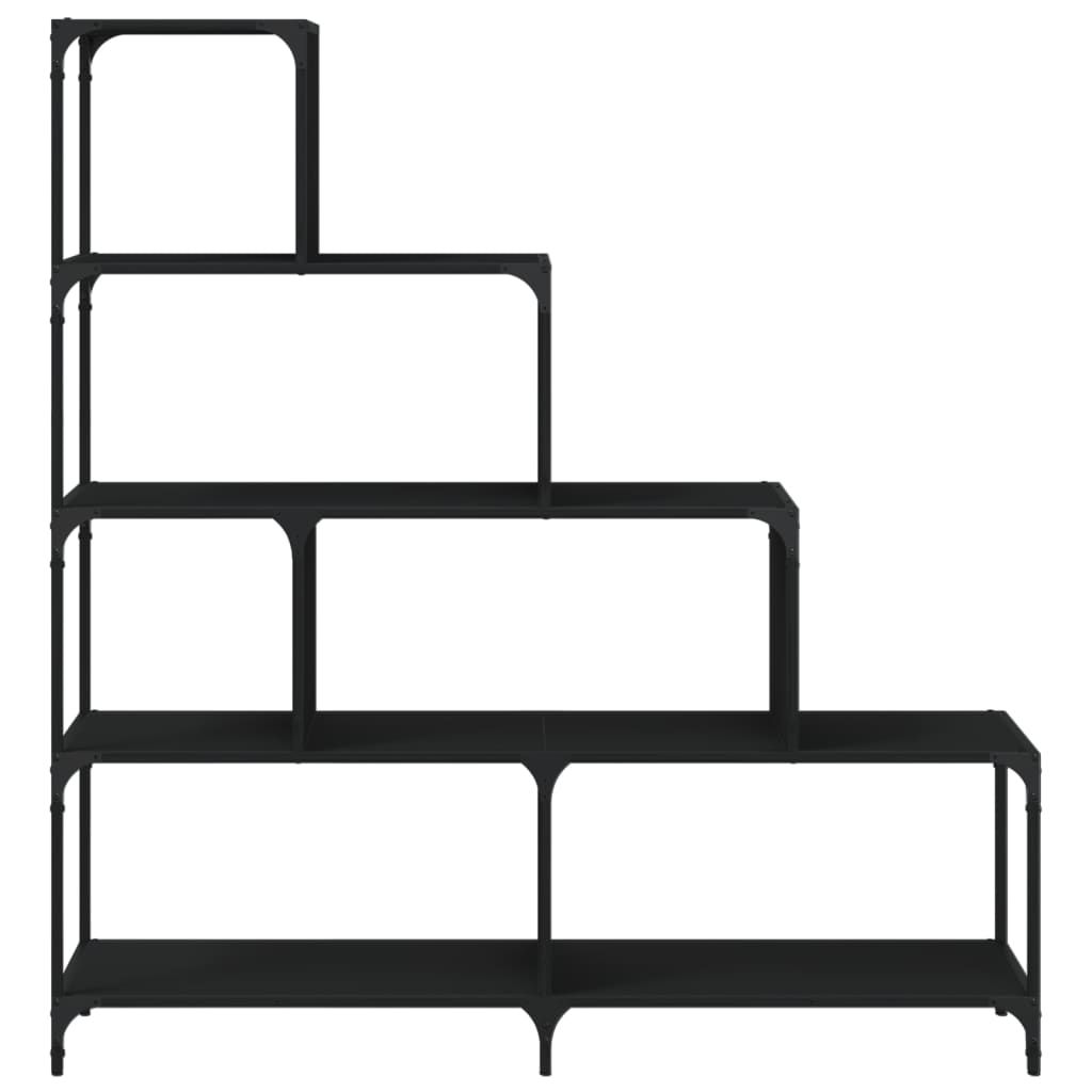 Bibliothèque à 4 niveaux noir 139x33,5x149 cm bois d'ingénierie - XIOS