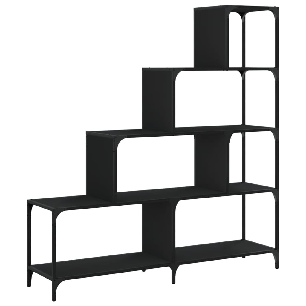 Bibliothèque à 4 niveaux noir 139x33,5x149 cm bois d'ingénierie - XIOS