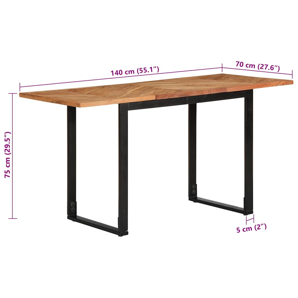 Table à manger 140x70x75 cm bois massif d'acacia - XIOS