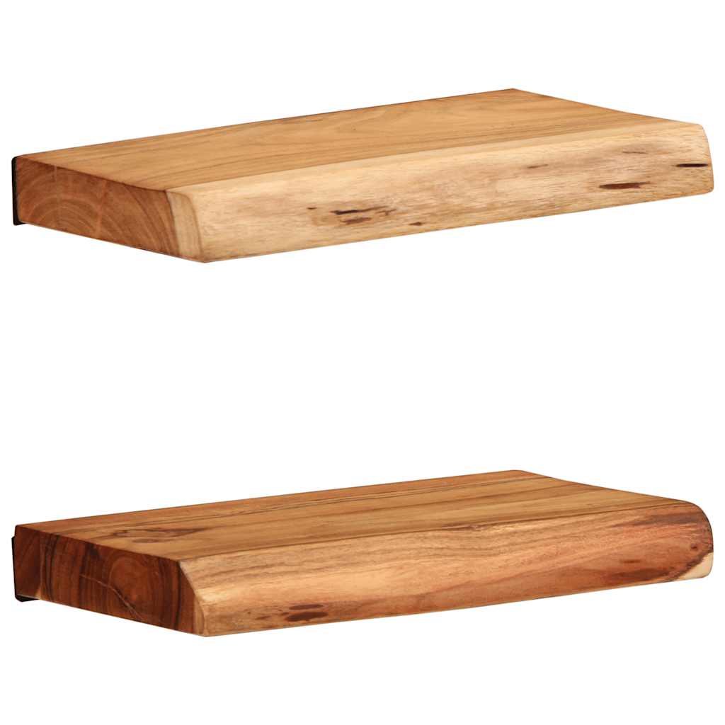Étagères murales 2 pcs 30x20x3,5 cm bois massif d'acacia - XIOS