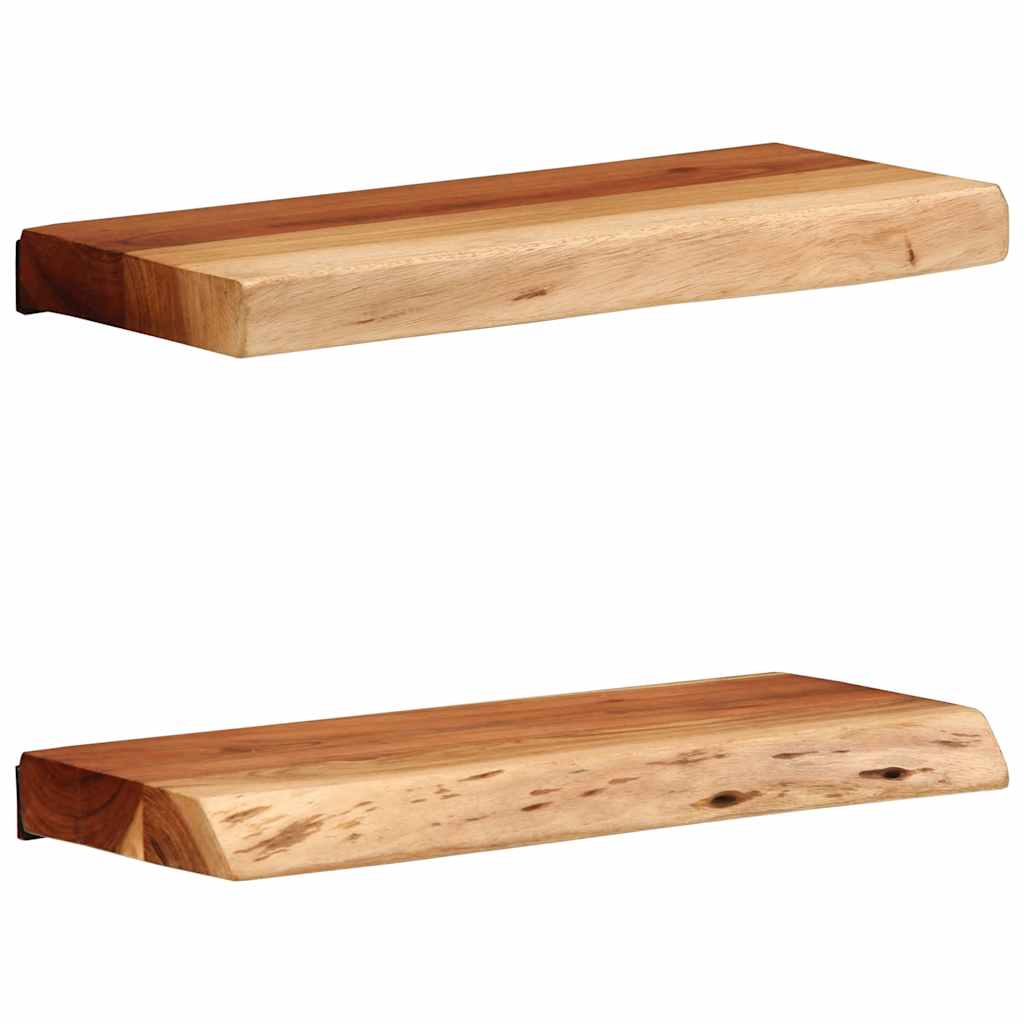 Étagères murales 2 pcs 40x20x3,5 cm bois massif d'acacia - XIOS