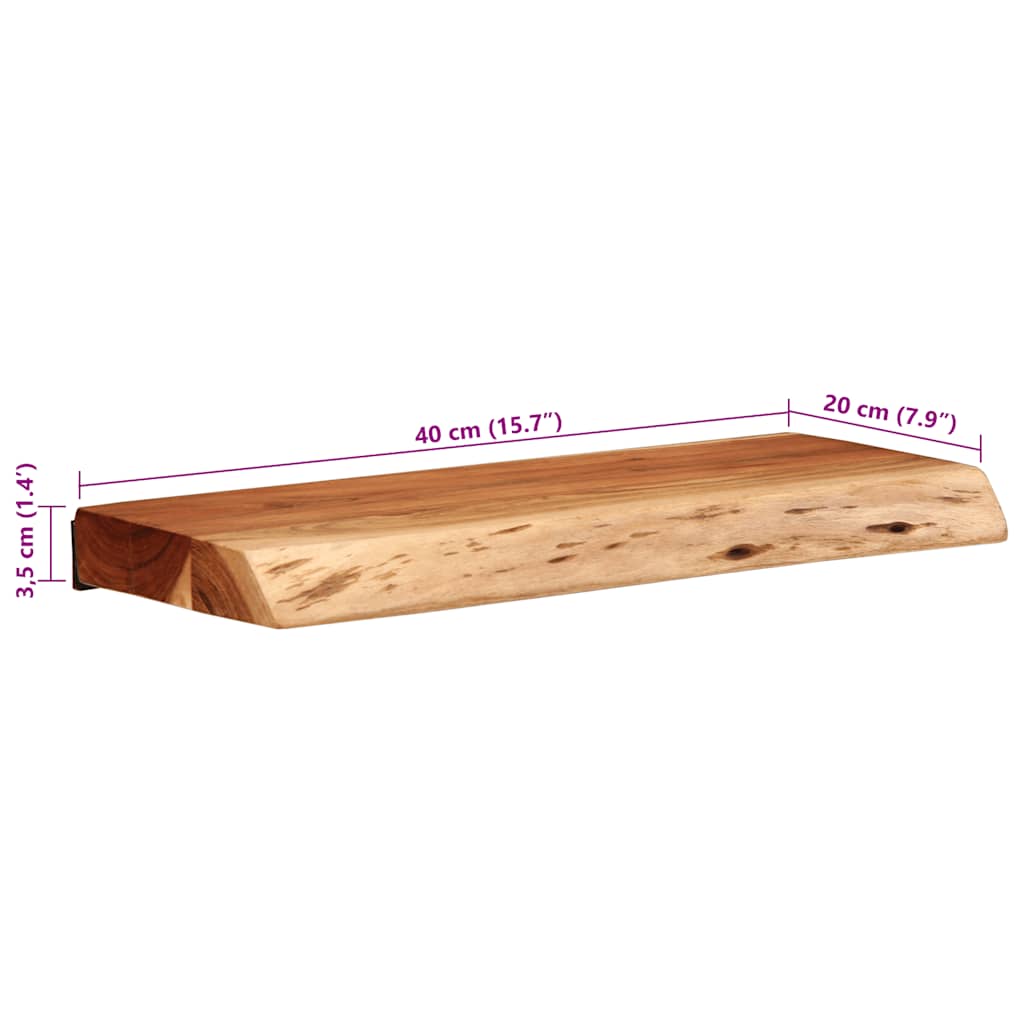 Étagères murales 2 pcs 40x20x3,5 cm bois massif d'acacia - XIOS