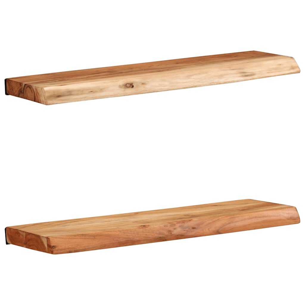 Étagères murales 2 pcs 60x20x3,5 cm bois massif d'acacia - XIOS