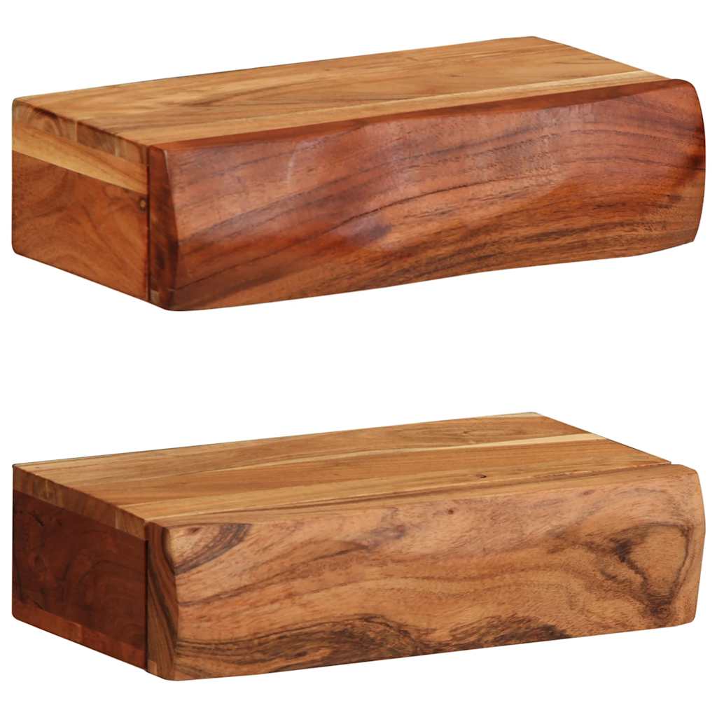 Étagères murales 2 pcs 30x17x8 cm bois massif d'acacia - XIOS
