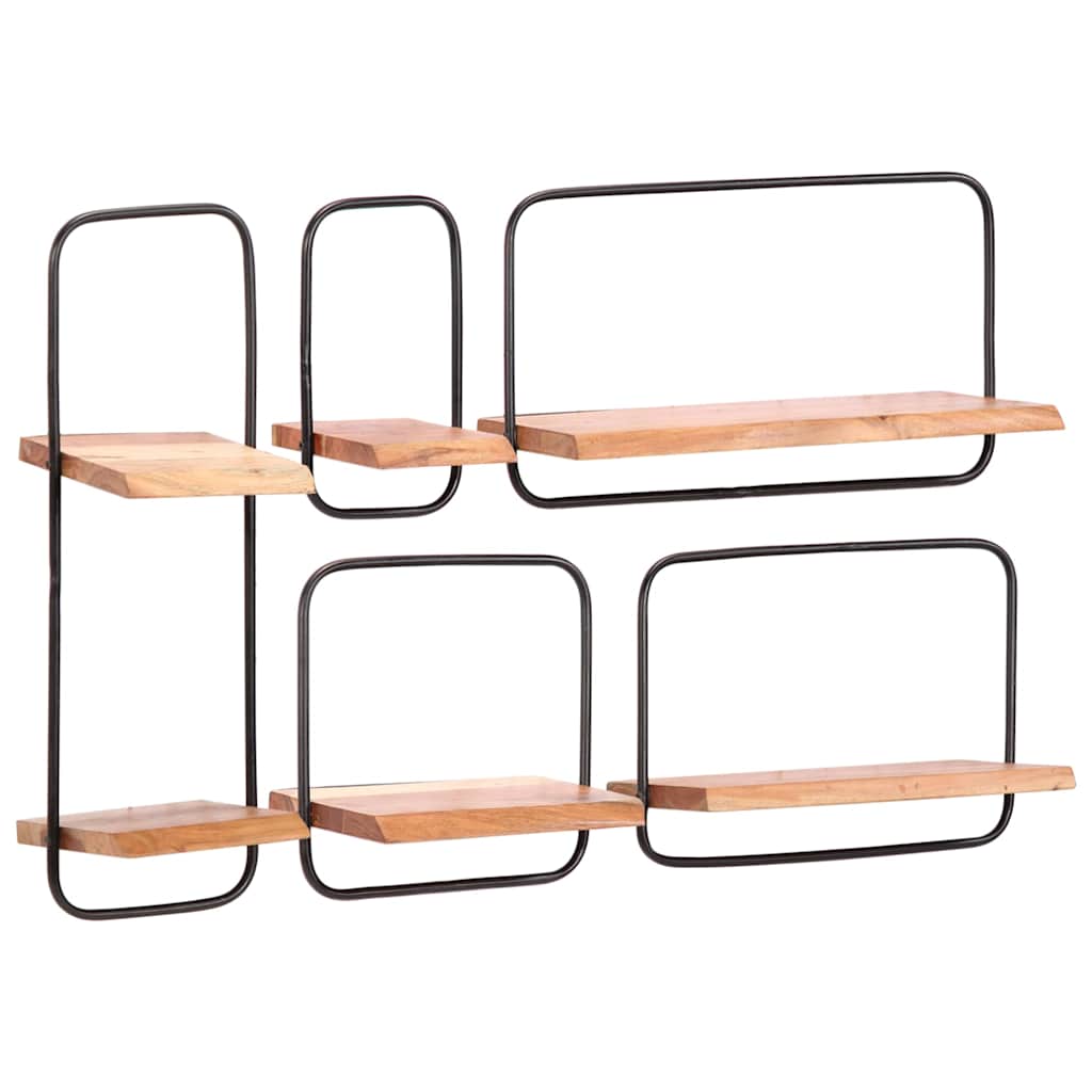 Étagères murales 5 pcs en bois massif d'acacia - XIOS
