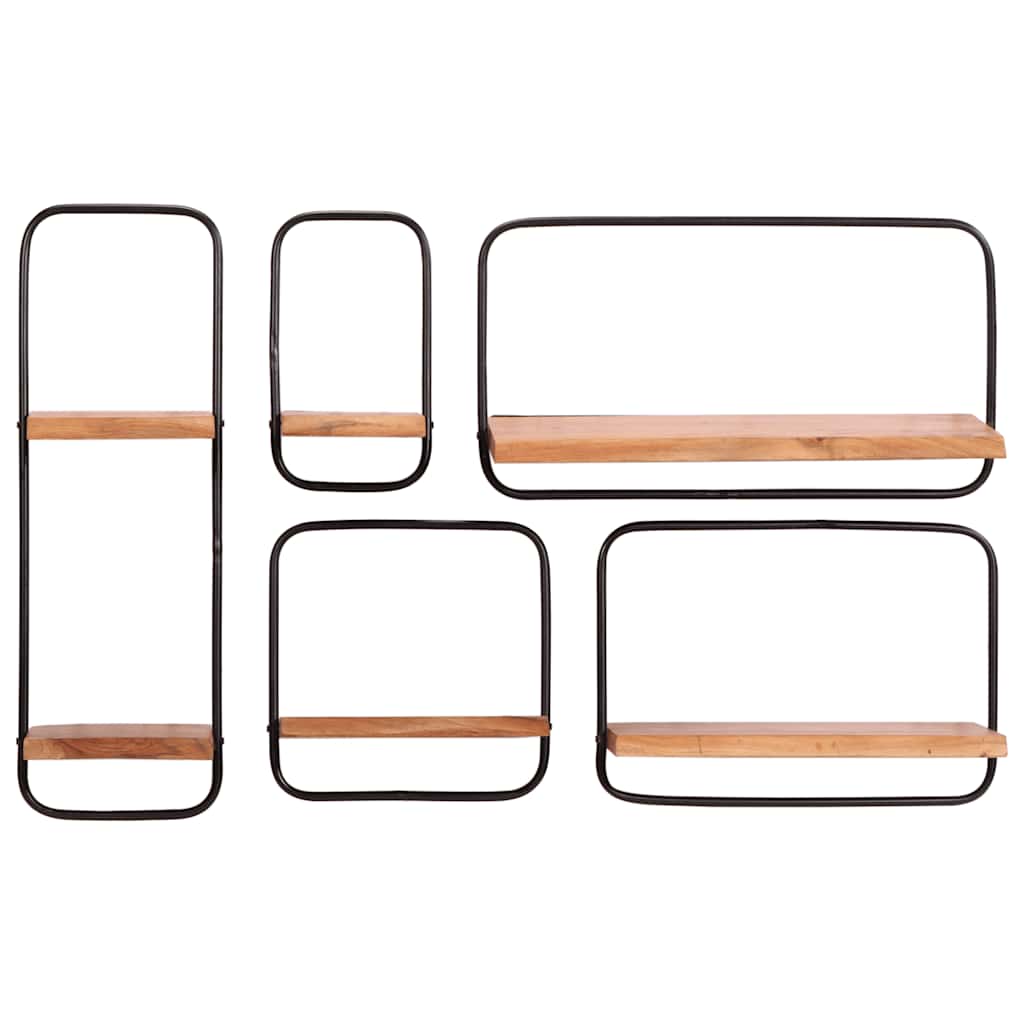 Étagères murales 5 pcs en bois massif d'acacia - XIOS