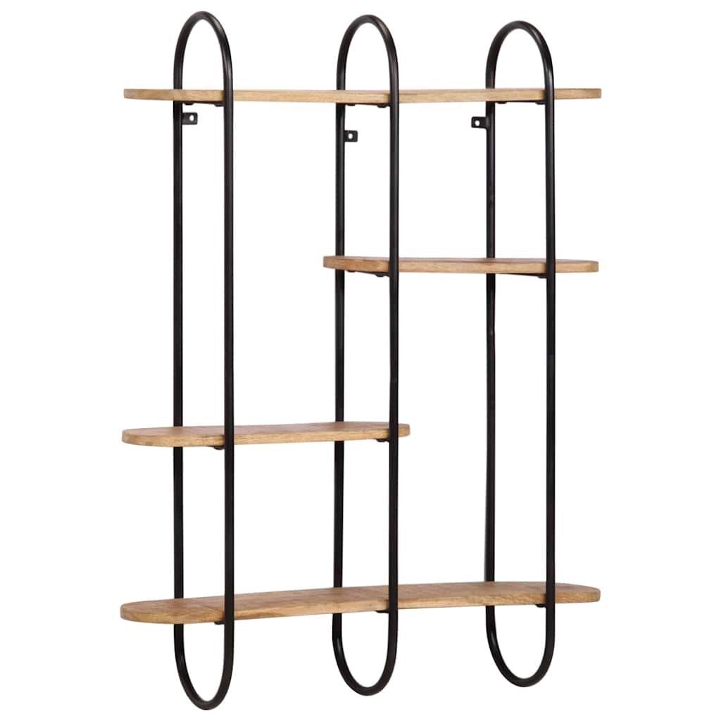 Étagère murale 90 x 20 x 116,5 cm en bois massif brut de manguier - XIOS