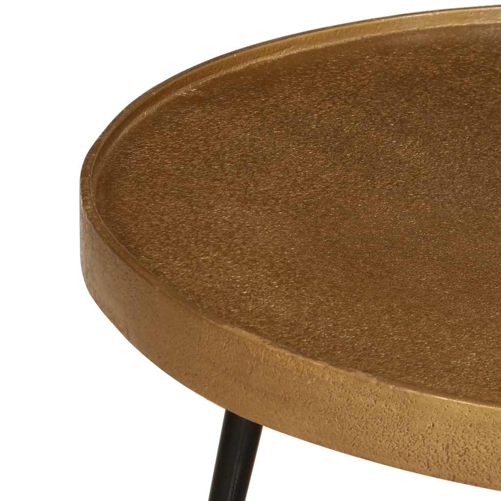 Table basse 2 pcs en bois d'ingénierie doré - XIOS
