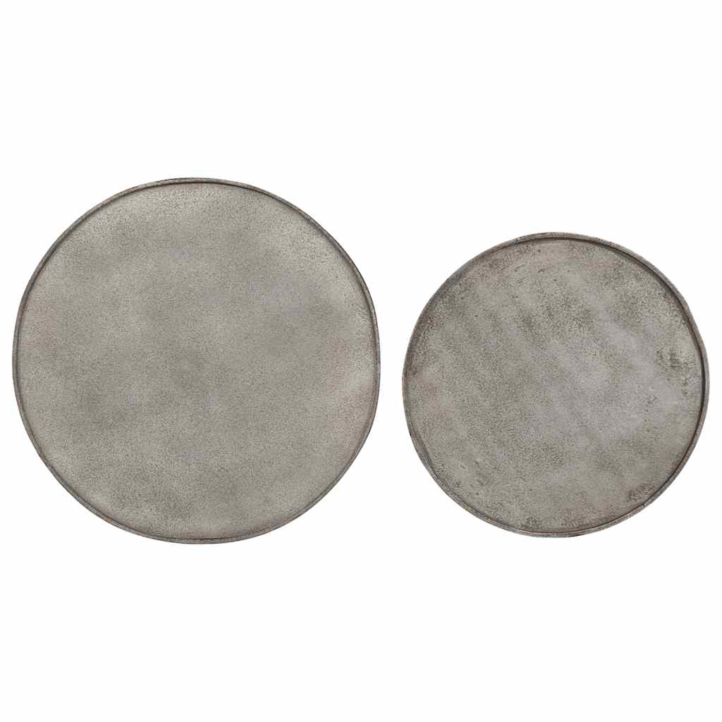 Table basse 2 pcs en bois composite argenté - XIOS