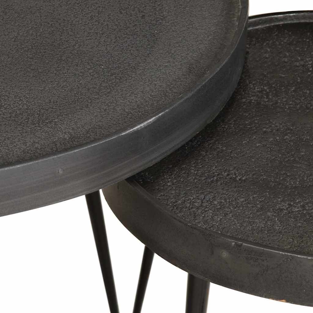 Table basse 3 pcs en bois d'ingénierie noir - XIOS
