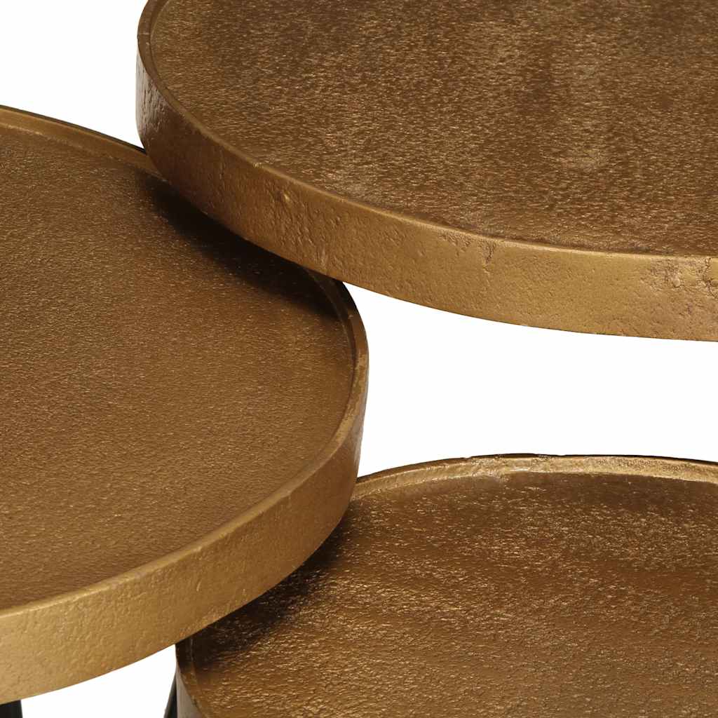 Table basse 3 pcs en bois d'ingénierie doré - XIOS