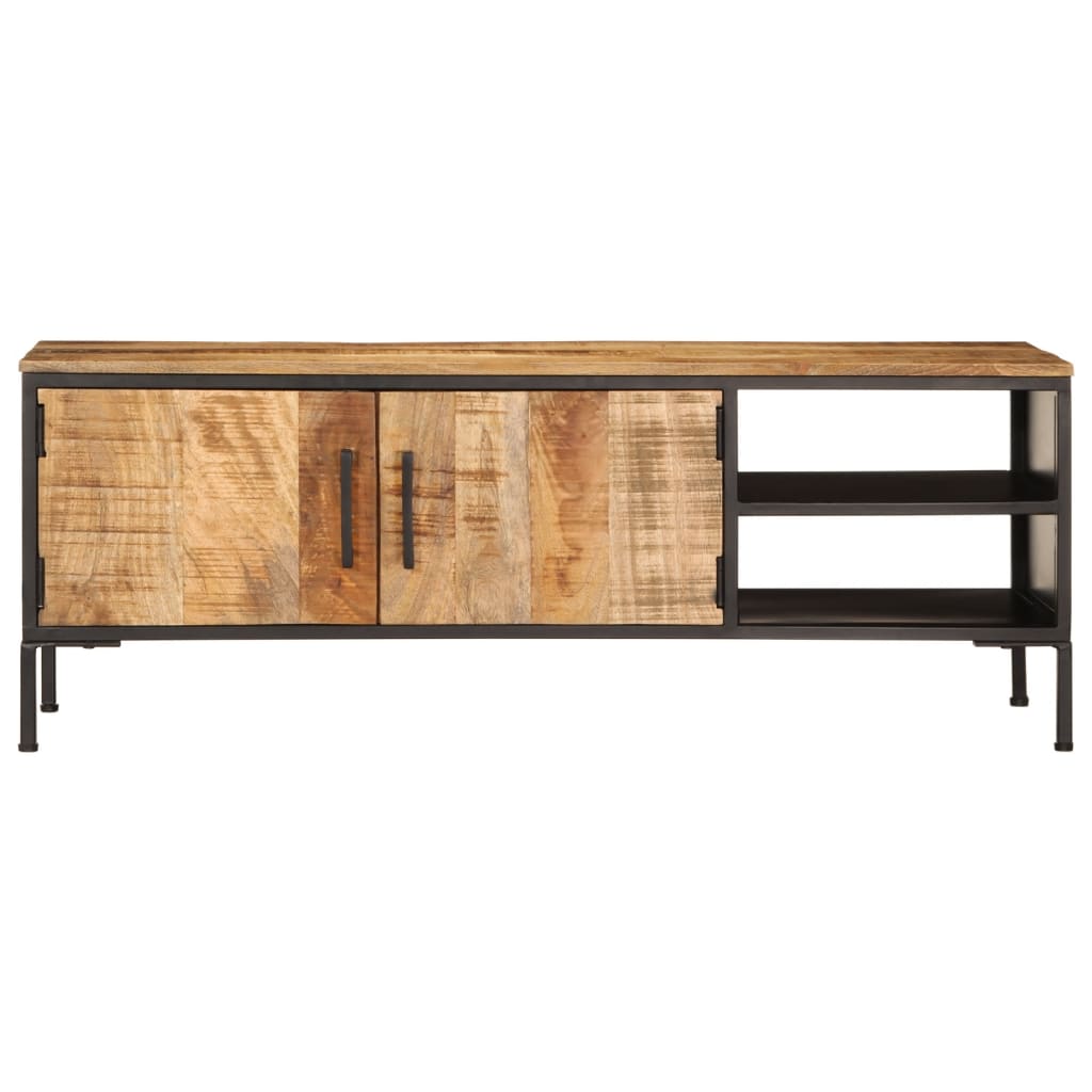 Meuble TV 110x35x40 cm bois massif de manguier brut - XIOS