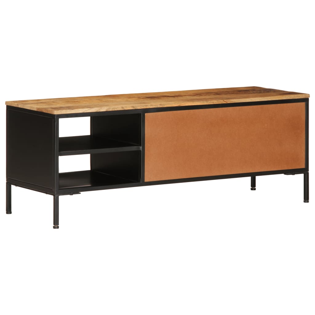 Meuble TV 110x35x40 cm bois massif de manguier brut - XIOS
