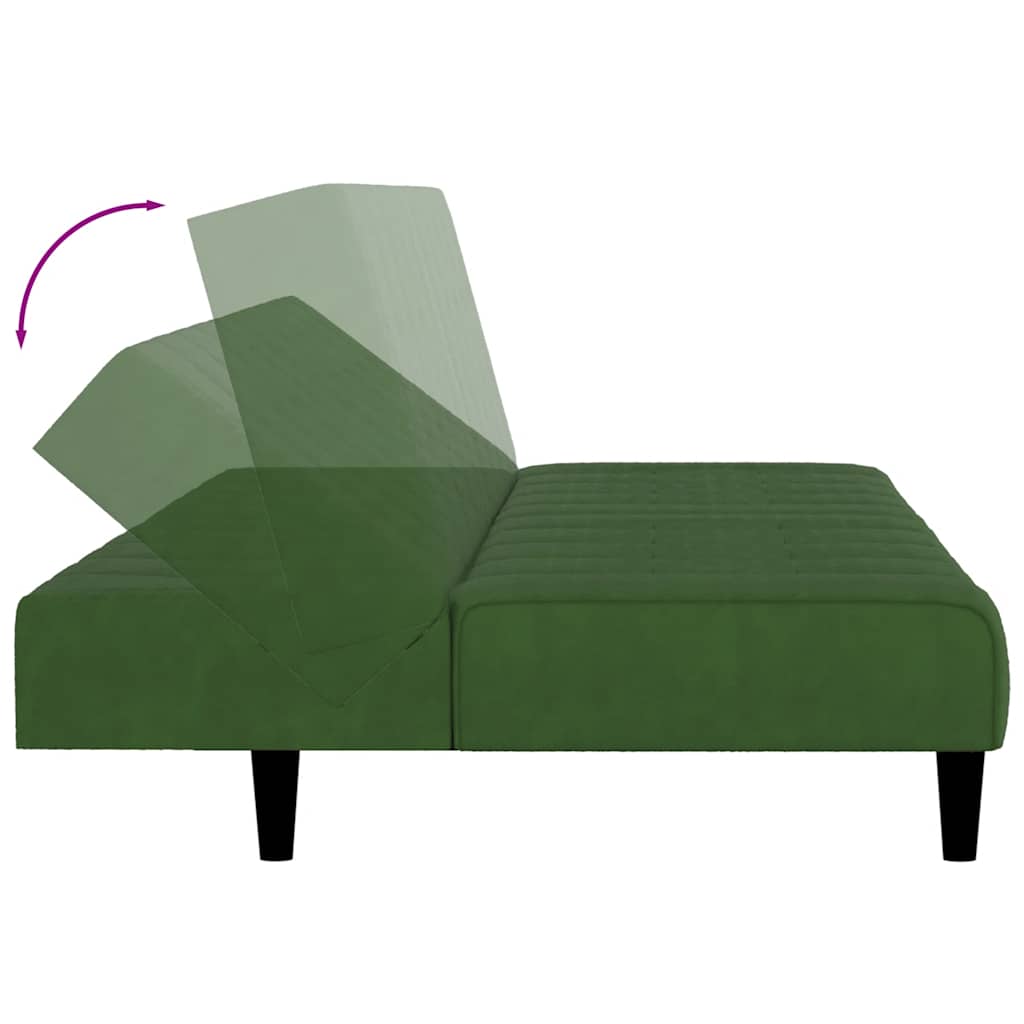 Canapé-lit à 2 places vert foncé velours - XIOS