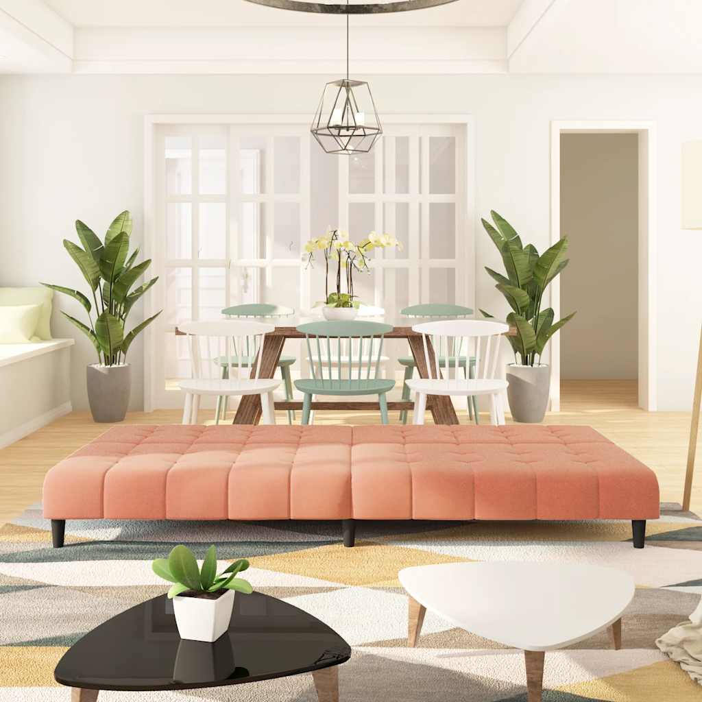 Canapé-lit à 2 places rose velours - XIOS