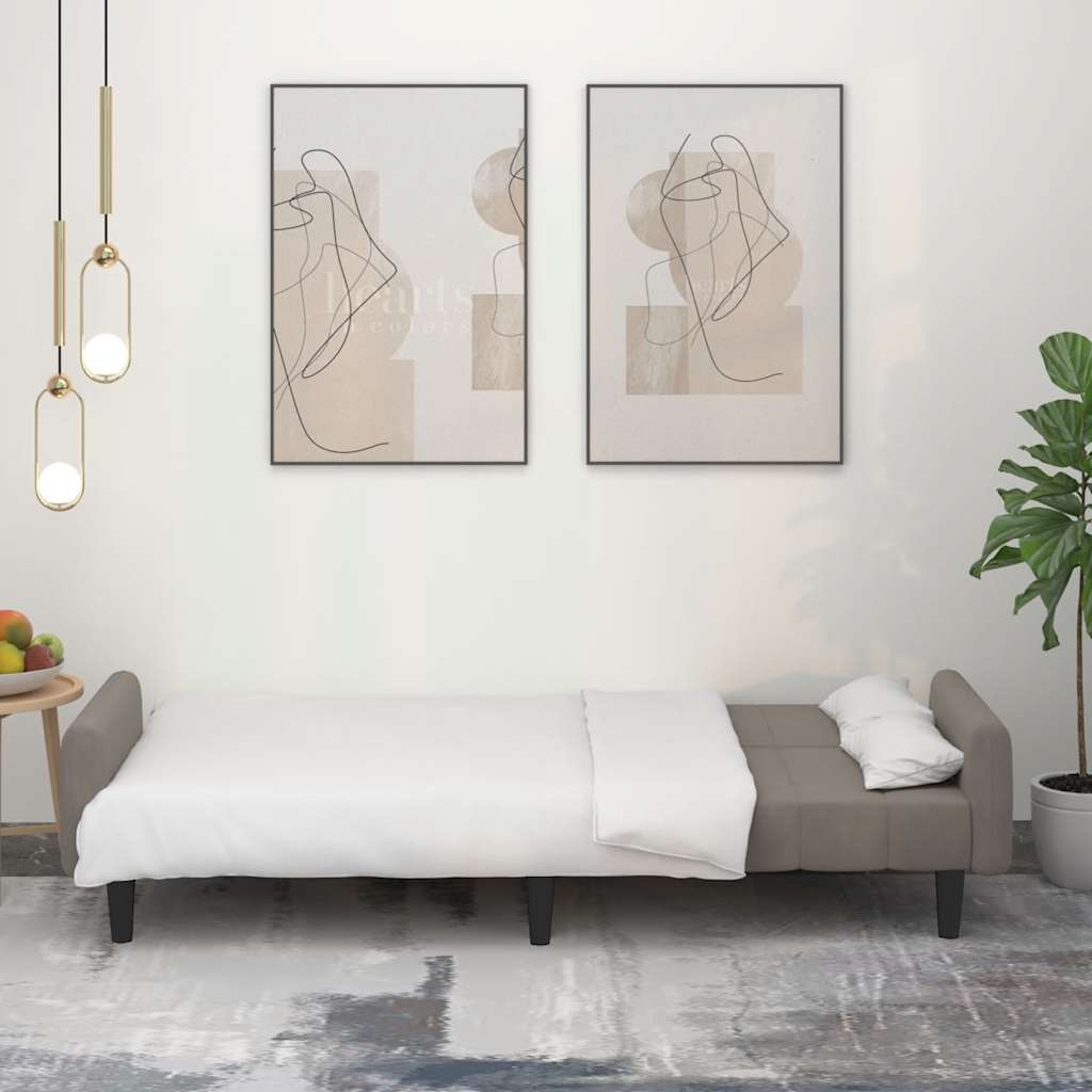 Canapé-lit à 2 places gris clair velours - XIOS