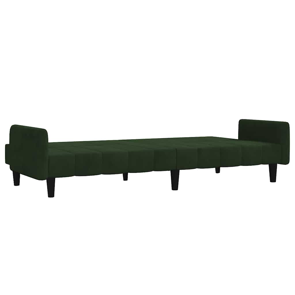 Canapé-lit à 2 places vert foncé velours - XIOS