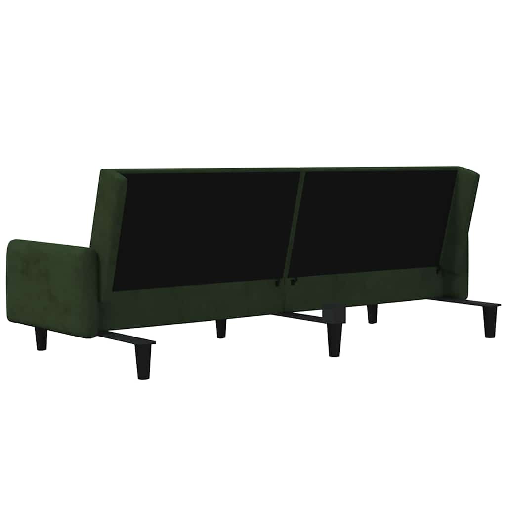 Canapé-lit à 2 places vert foncé velours - XIOS