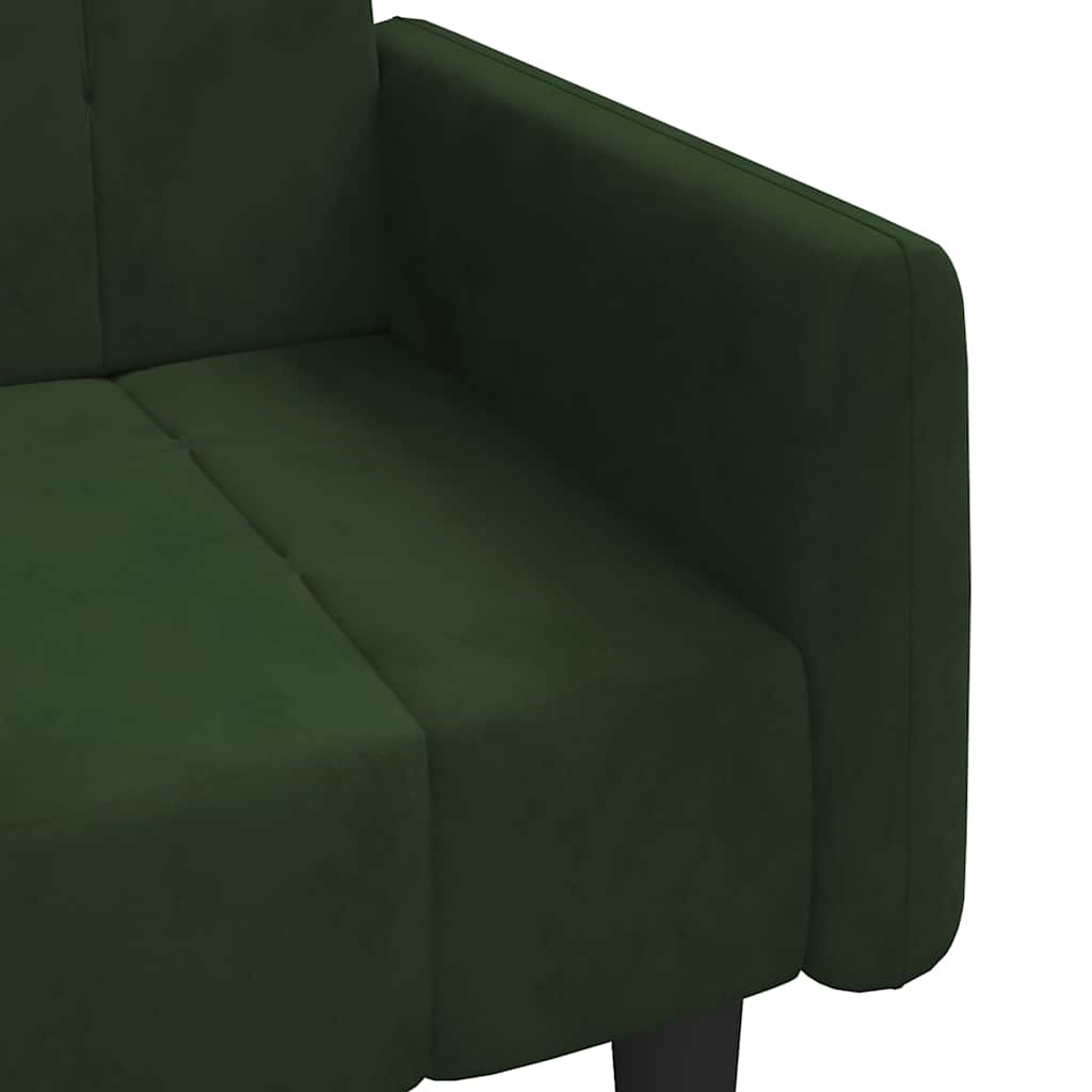 Canapé-lit à 2 places vert foncé velours - XIOS