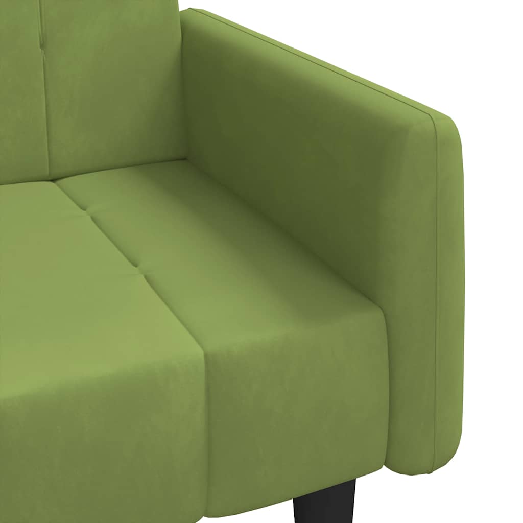 Canapé-lit à 2 places vert clair velours - XIOS