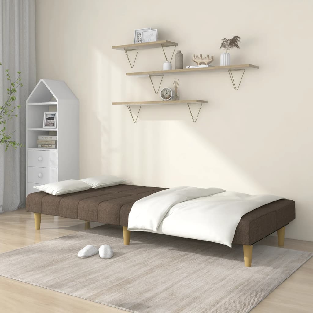 Canapé-lit à 2 places taupe tissu - XIOS