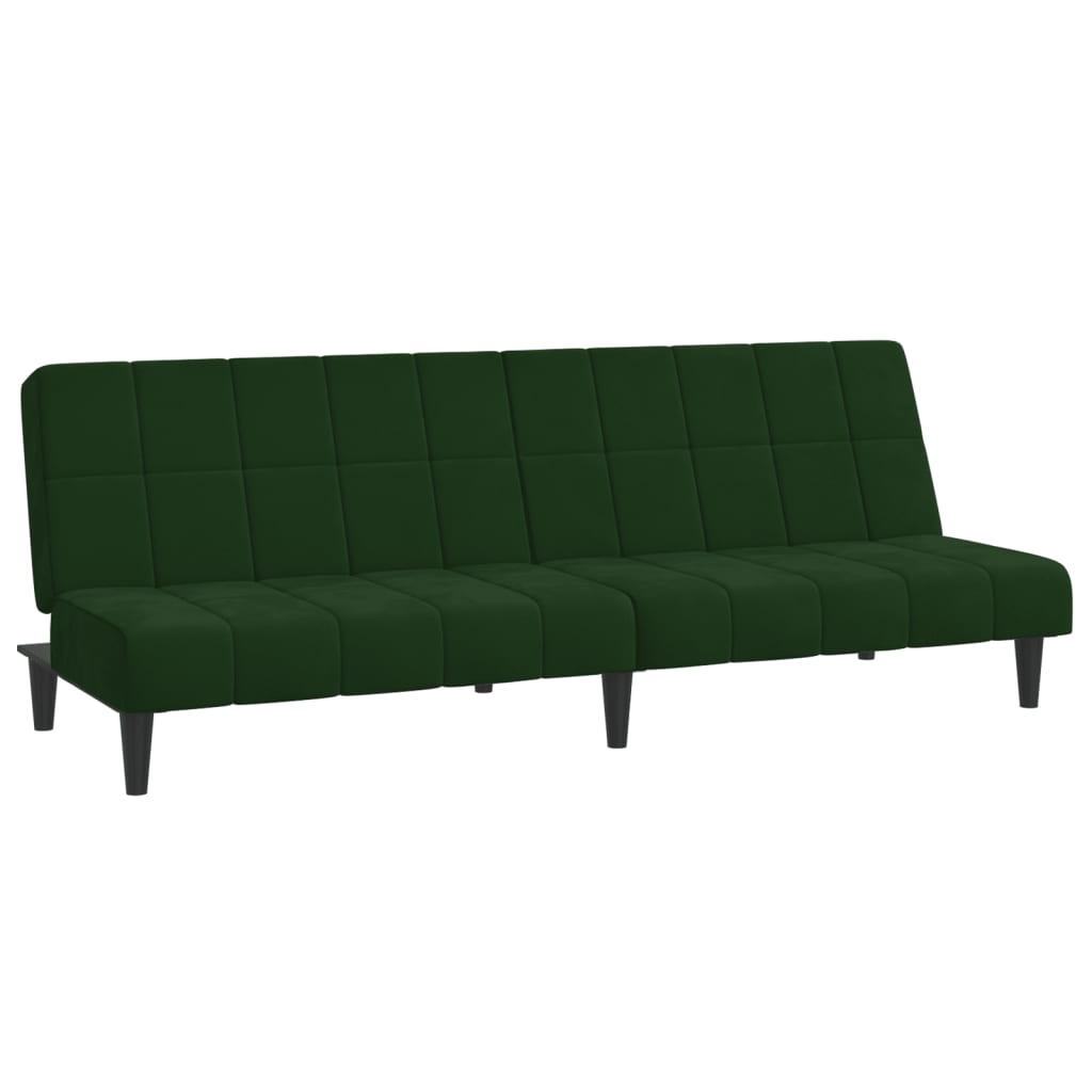 Canapé-lit à 2 places vert foncé velours - XIOS