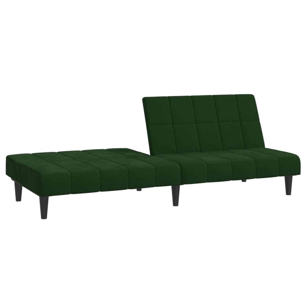 Canapé-lit à 2 places vert foncé velours - XIOS