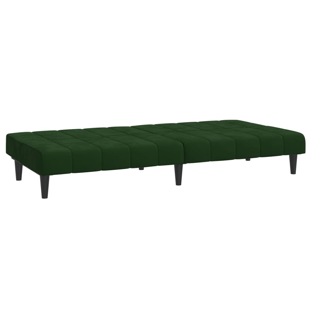 Canapé-lit à 2 places vert foncé velours - XIOS
