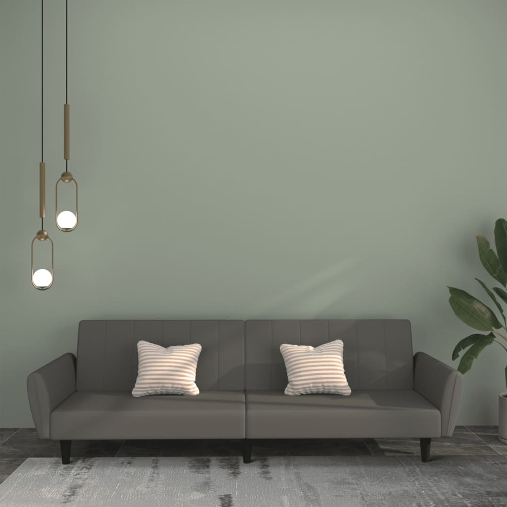 Canapé-lit à 2 places gris foncé velours - XIOS
