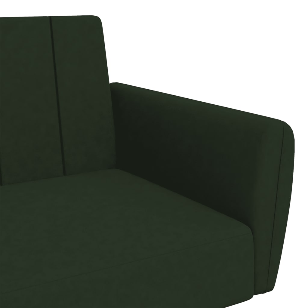 Canapé-lit à 2 places vert foncé velours - XIOS