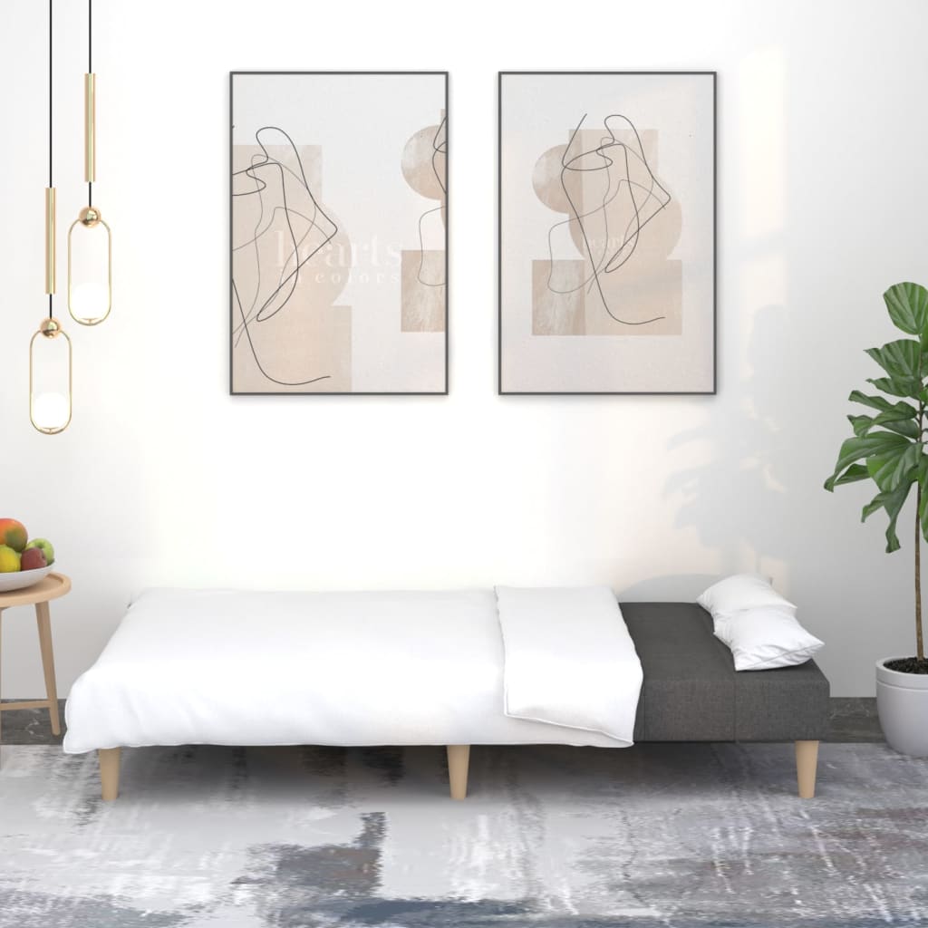 Canapé-lit à 2 places gris clair tissu - XIOS