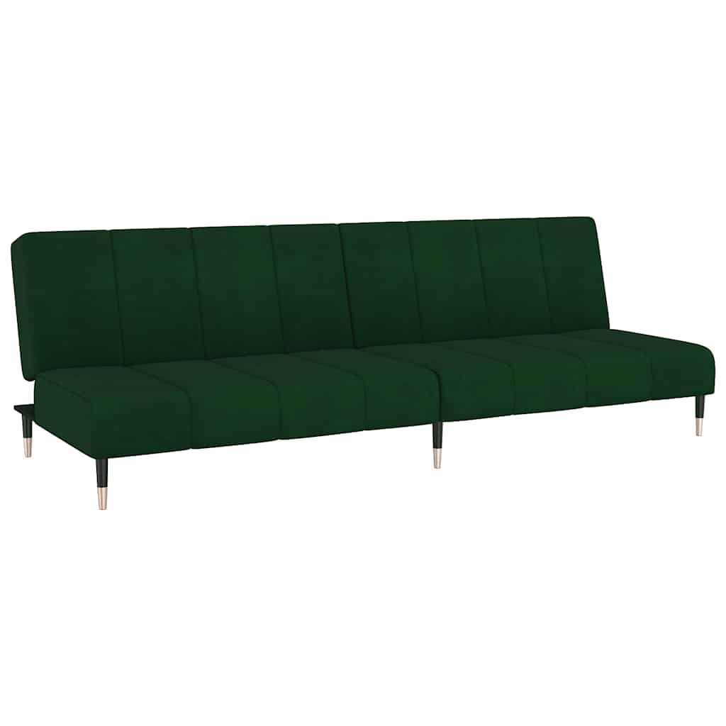 Canapé-lit à 2 places vert foncé velours - XIOS