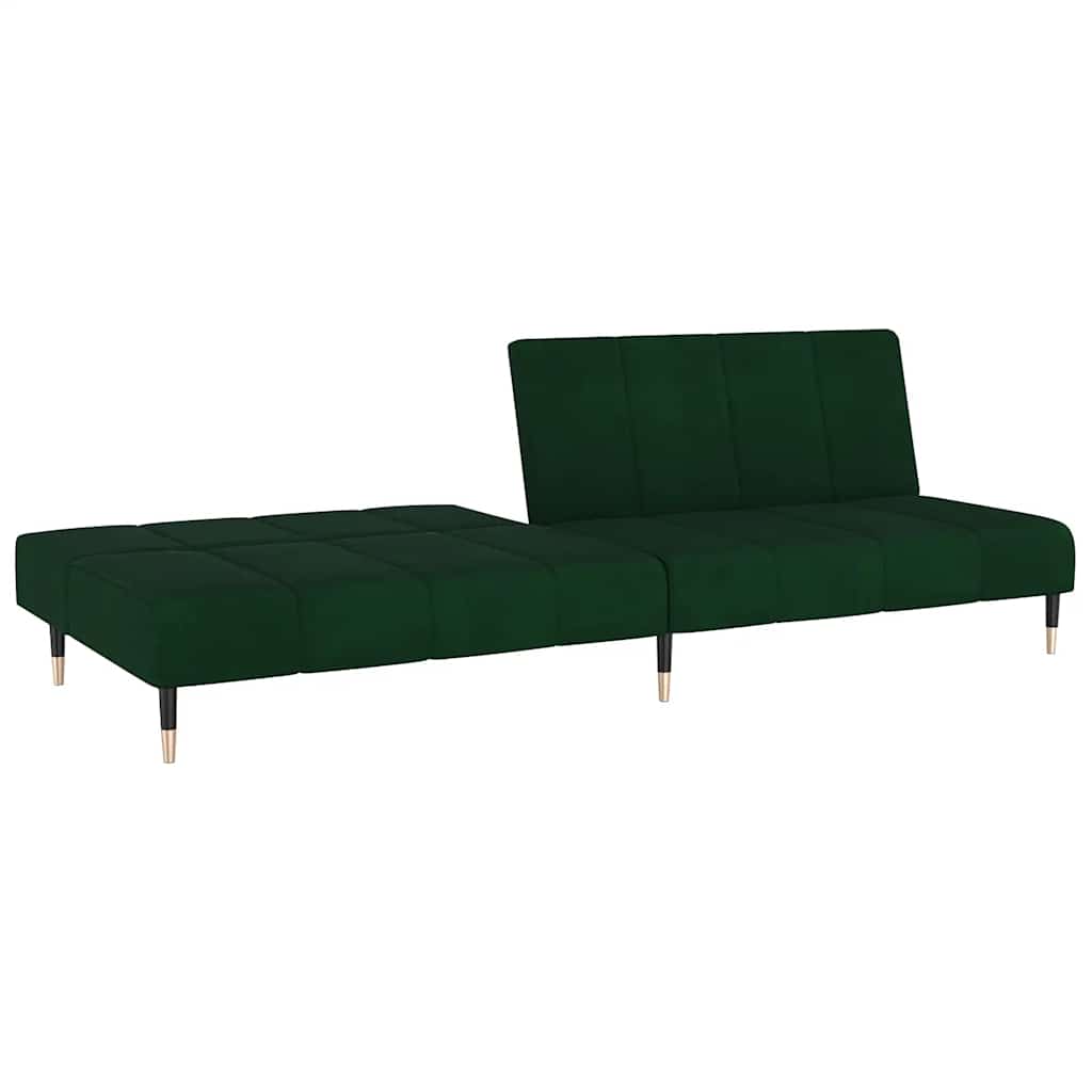 Canapé-lit à 2 places vert foncé velours - XIOS
