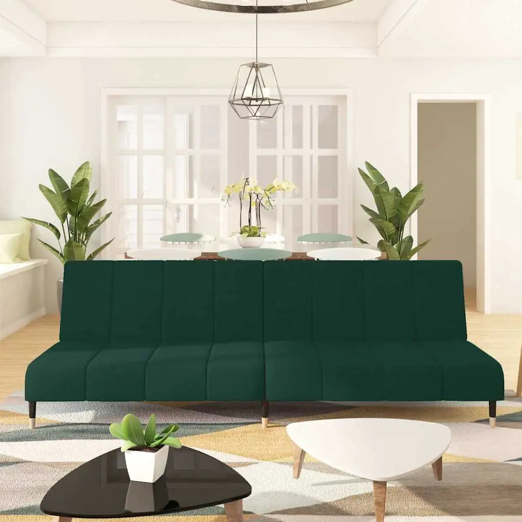 Canapé-lit à 2 places vert foncé velours - XIOS