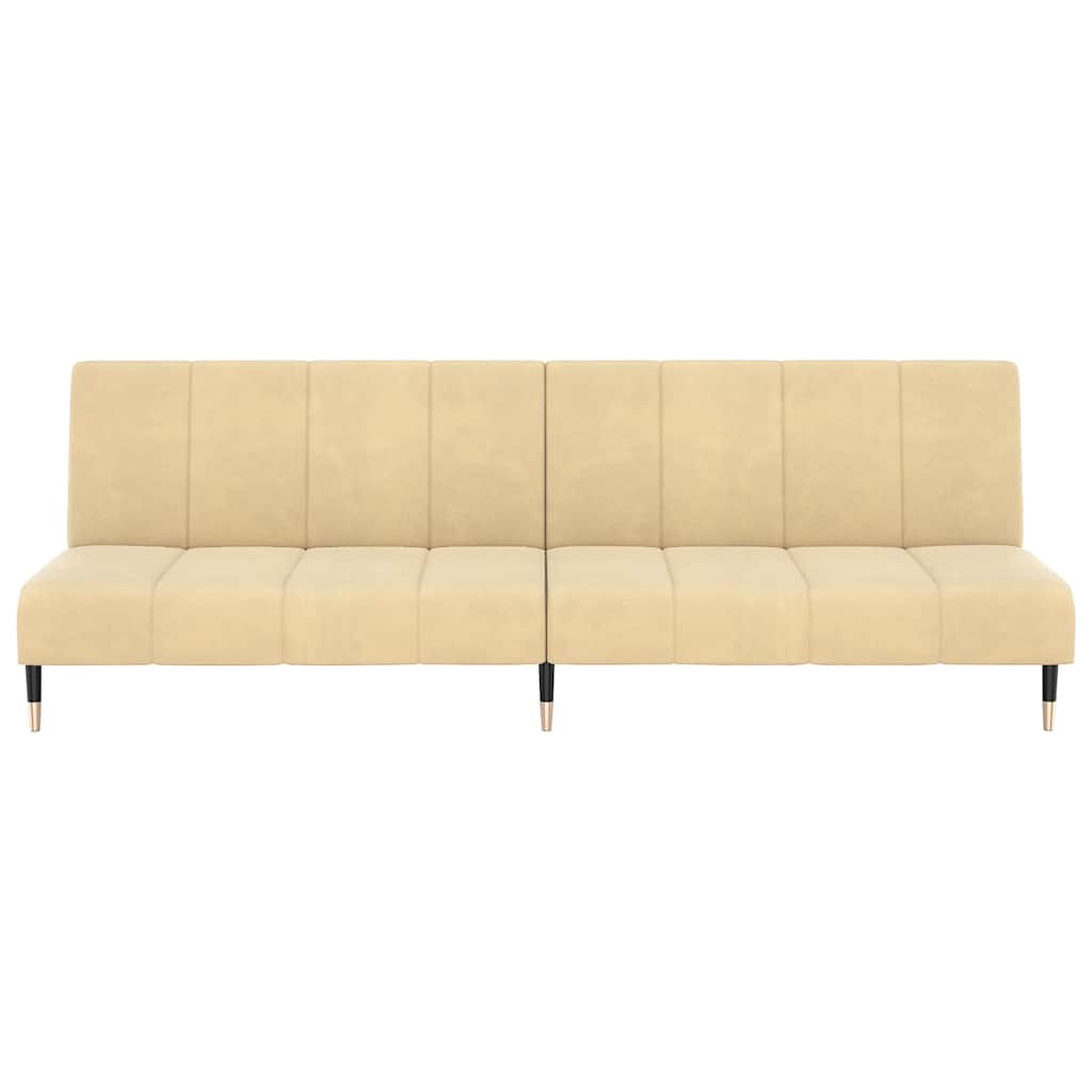 Canapé-lit à 2 places crème velours - XIOS