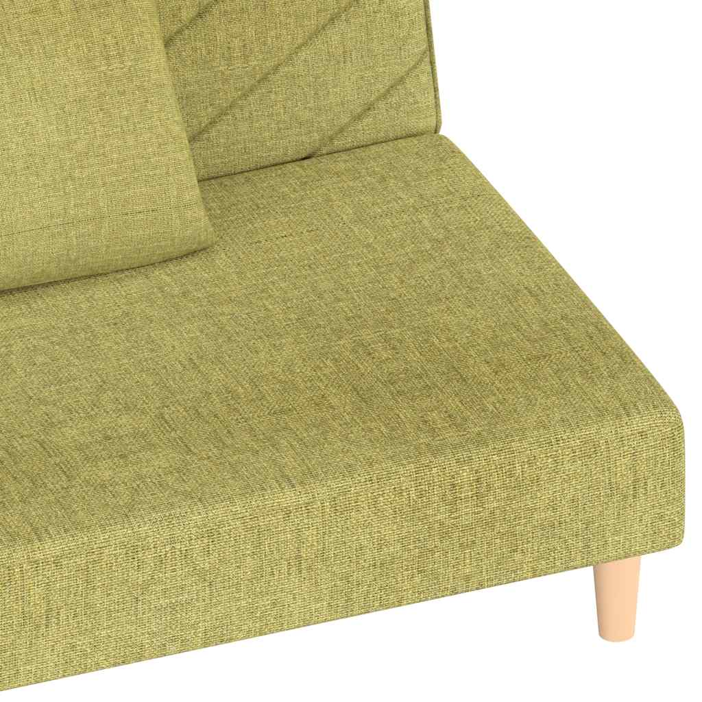 Canapé-lit à 2 places avec deux oreillers Vert Tissu - XIOS