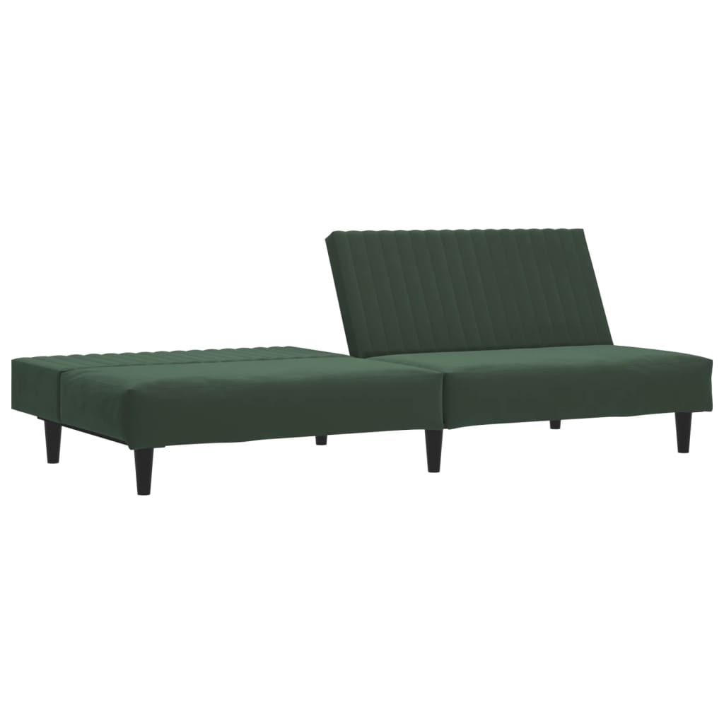 Canapé-lit à 2 places vert foncé velours - XIOS