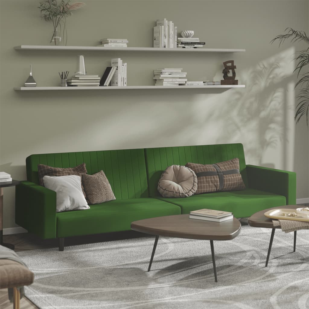 Canapé-lit à 2 places vert foncé velours - XIOS