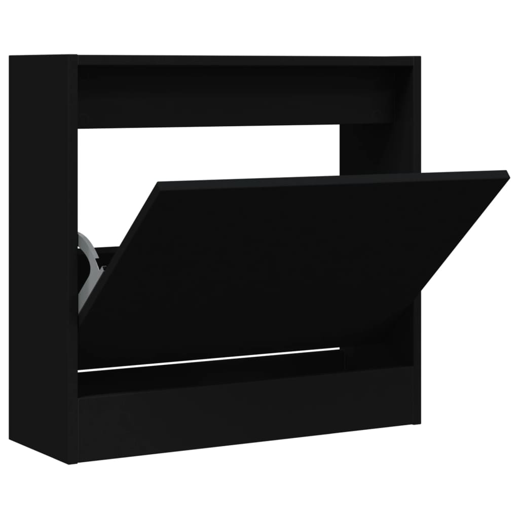 Armoire à chaussures noir 60x21x57 cm bois d'ingénierie - XIOS