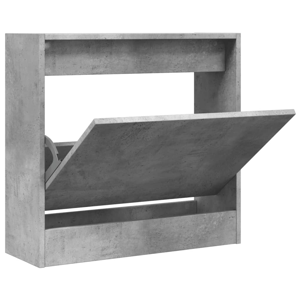 Armoire à chaussures gris béton 60x21x57 cm bois d'ingénierie - XIOS