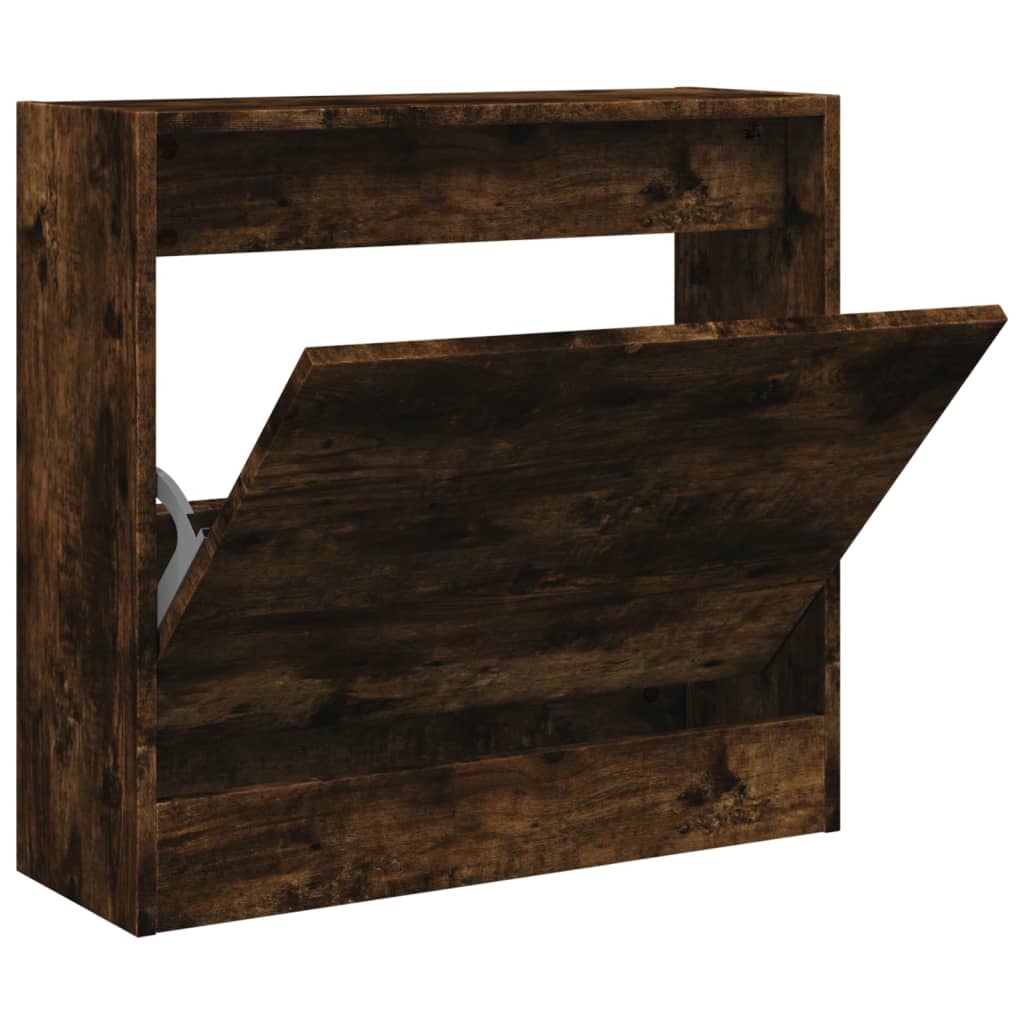 Armoire à chaussures chêne fumé 60x21x57 cm bois d'ingénierie - XIOS