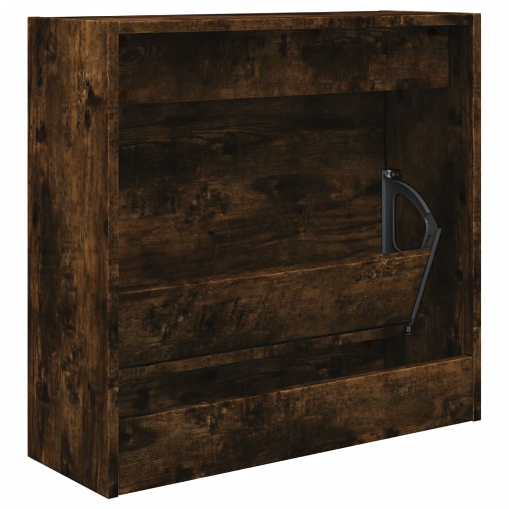 Armoire à chaussures chêne fumé 60x21x57 cm bois d'ingénierie - XIOS