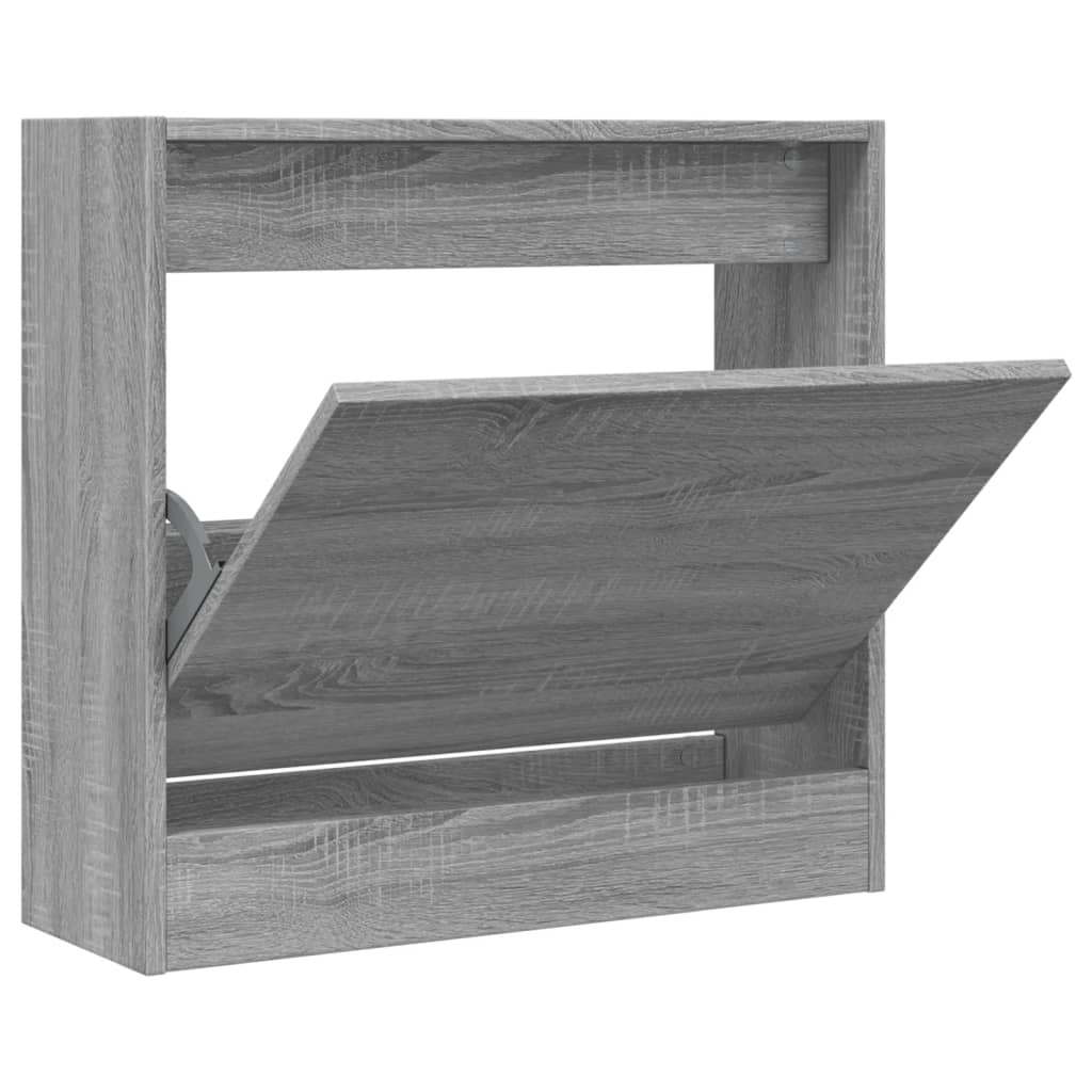 Armoire à chaussures sonoma gris 60x21x57 cm bois d'ingénierie - XIOS